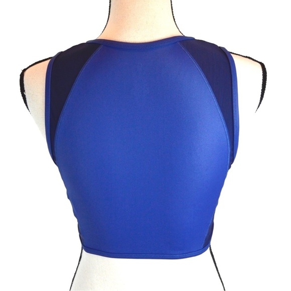 Good American The Power Full Zip Sports Bra, Size 2 (Medium), 2 Tone Blue - Picture 4 of 8